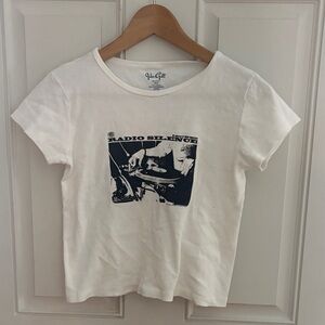 Brandy Melville White Graphic Tee